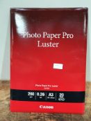 RRP £30.97 Canon A3 Luster Paper (20 Sheets) White