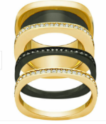 BRAND NEW BOXED Swarovski Vio Ring Gold/Black 5184232 new boxed size 52 RRP £169Condition