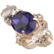 BRAND NEW Cabinet Gold Plated Swarovski Crystal Ring, Gold Purple RRP £174Condition ReportBRAND NEW