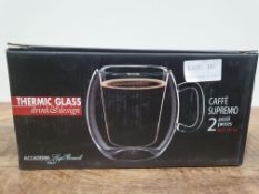 THERMIC GLSS DRINK&DESIGN CAFFE SUPREMO X 2 RRP £25