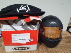 YEMA MATT BLACK HELMET SIZE MEDIUM RRP £75