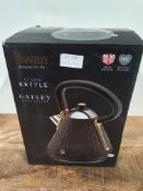 RRP £49.99 Swan Gatsby Black and Gold 1.7 Litre Pyramid Kettle