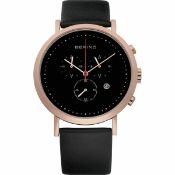 BRAND NEW BOXED Bering Men's Analogue Quartz Watch with Leather Strap 10540-462 - RRP £199 - MAY