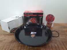 X 4 ITEMS TO INCLUDE RUSSELL HOBBS HAND MIXER, PAELLA PAN & OTHERS