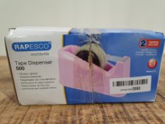 RRP £7.20 Rapesco 1487 500 Heavy Duty Tape Dispenser and 2 Tape Rolls - Candy Pink