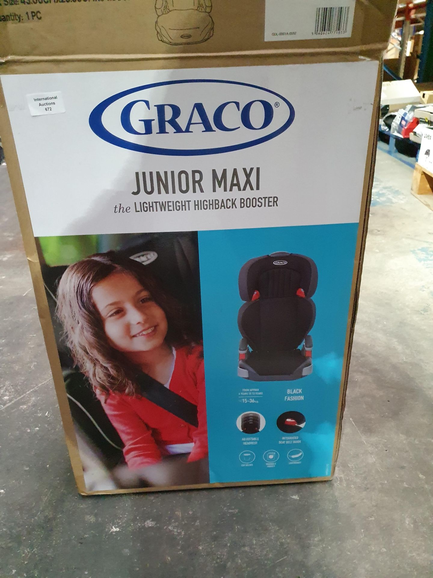 GRACO JUNIOR MAXI LIGHTWEIGHT HIGHBACK BOOSTER SEAT RRP £35 - APPEARS UNUSED Condition