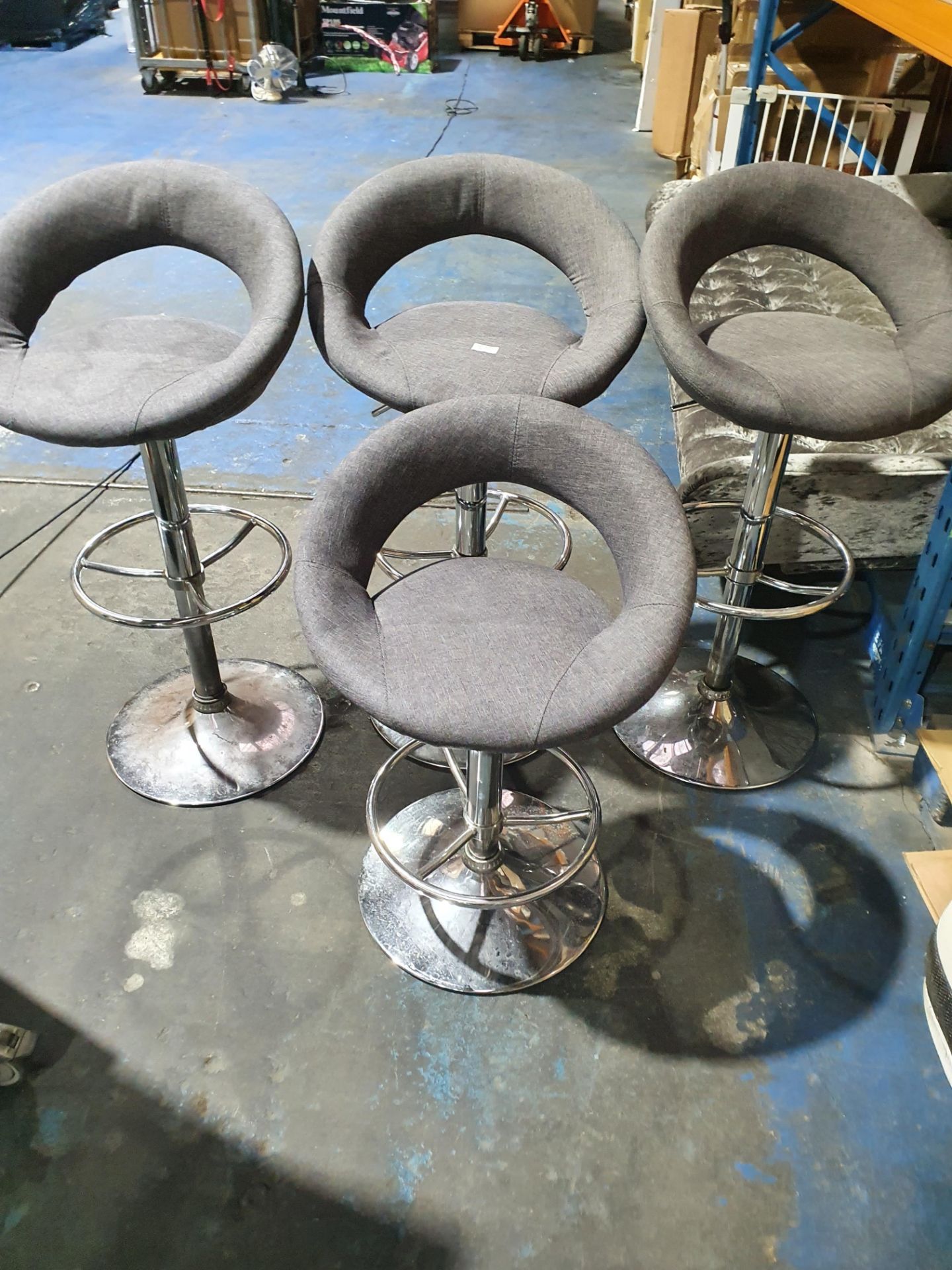 X 4 GREY BAR STOOLS Condition ReportAppraisal Available on Request - All Items are Unchecked/