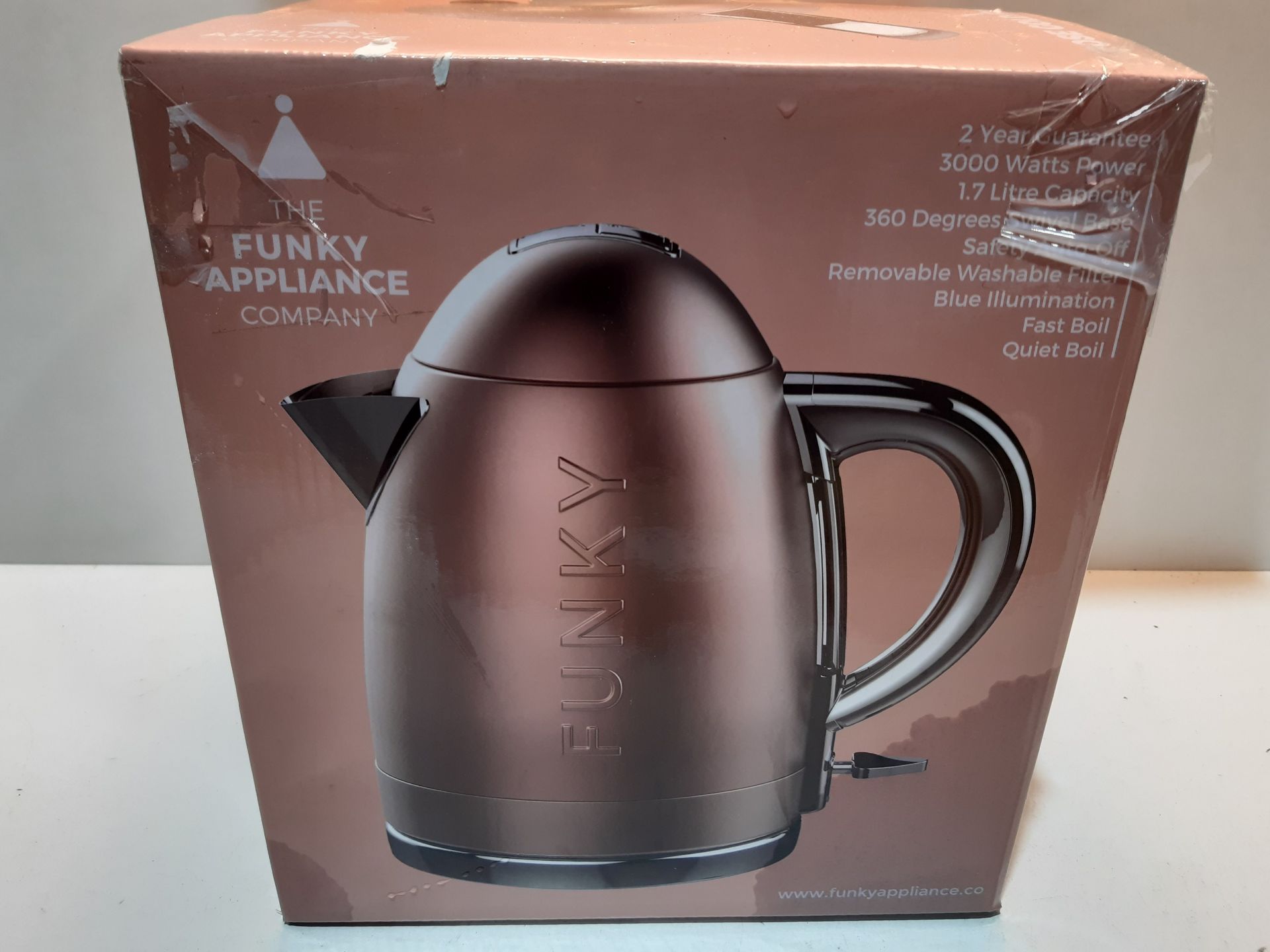 RRP £79.00 The Funky Appliance Company FK01ROSEGOLD, 1.7 Litre Rose Gold Funky Kettle