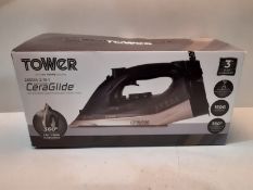 RRP £28.99 Tower Ceraglide T22019GLD 2-in-1 Cord or Cordless Steam