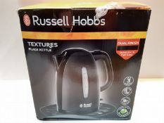 RRP £20.00 Russell Hobbs Textures Plastic Kettle 21271, 1.7 L, 3000 W - Black