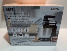 RRP £54.99 Duronic SM3 Twin Hand and Stand Mixer Set Electric;300W;Black & Stainless Steel