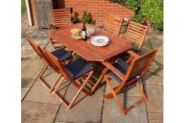 RRP £399.00 BOXED 3 PIECE PLUMLEY GARDEN FURNITURE DINING SET BY ROWLINSON GARDEN PRODUCTS RRP £399.