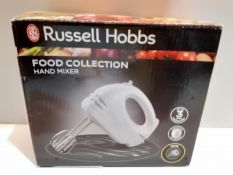 RRP £14.85 Russell Hobbs Food Collection Hand Mixer with 6 Speed 14451, 125 W - White