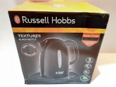 RRP £21.39 Russell Hobbs Textures Plastic Kettle 21271, 1.7 L, 3000 W - Black