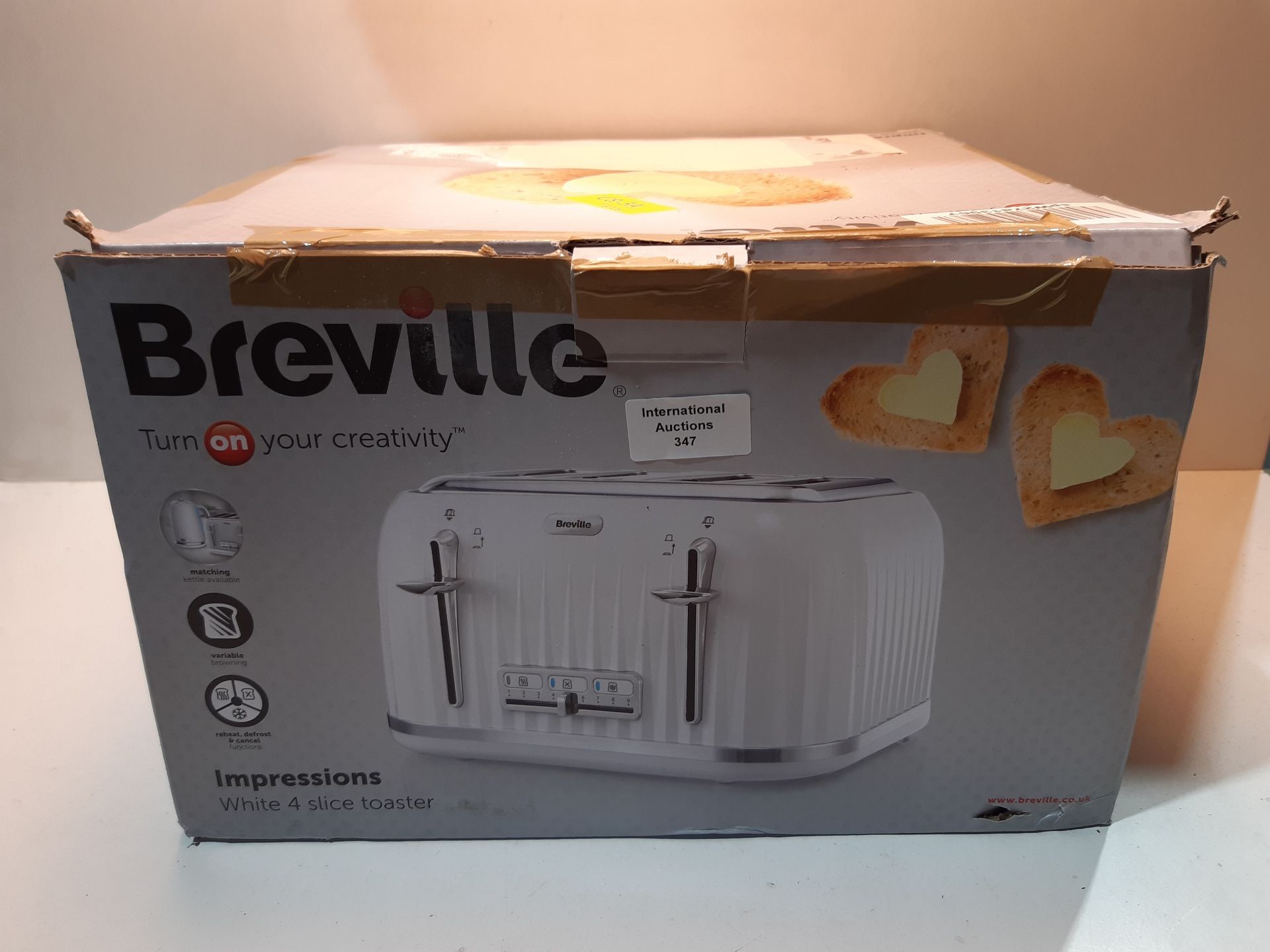 RRP £34.99 Breville VTT470 Impressions 4-Slice Toaster with High-Lift and Wide Slots