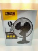 RRP £14.99 Zanussi ZNPDF0911B Black 9‰Û Desk Fan, Oscillating & Titling Head, 2 Speeds