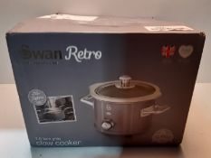 RRP £19.99 Swan Retro Grey 1.5 Litre Slow Cooker