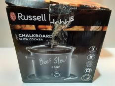 RRP £25.00 Russell Hobbs 24180 Chalkboard Slow Cooker, 3.5 L, Black