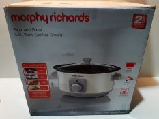 RRP £32.89 Morphy Richards Slow Cooker Sear and Stew 460013 3.5L Cream Slowcooker