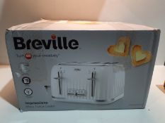 RRP £34.99 Breville VTT470 Impressions 4-Slice Toaster with High-Lift and Wide Slots