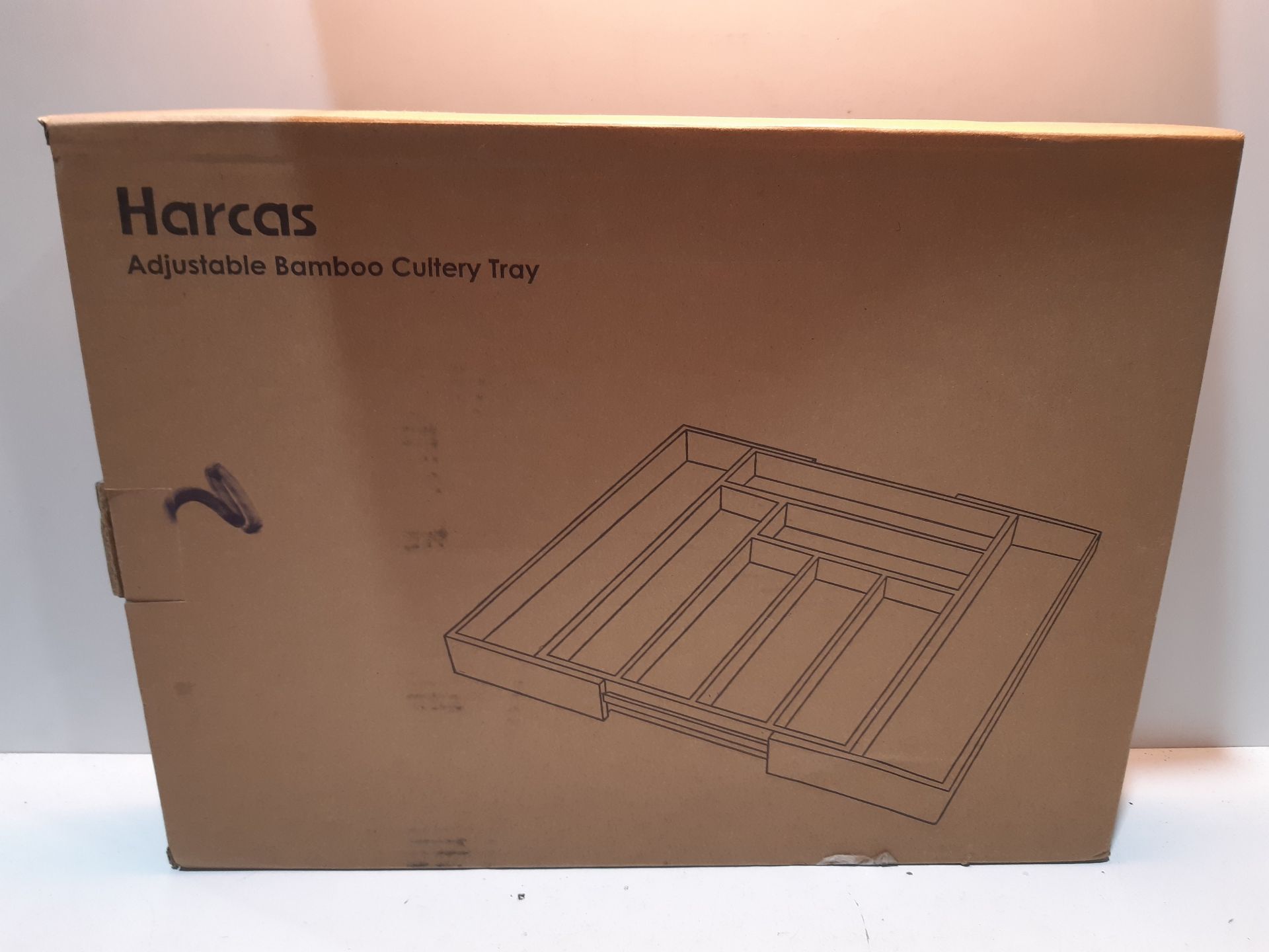 RRP £21.97 Harcas Bamboo Cutlery Tray. 6-8 Compartment Utensil