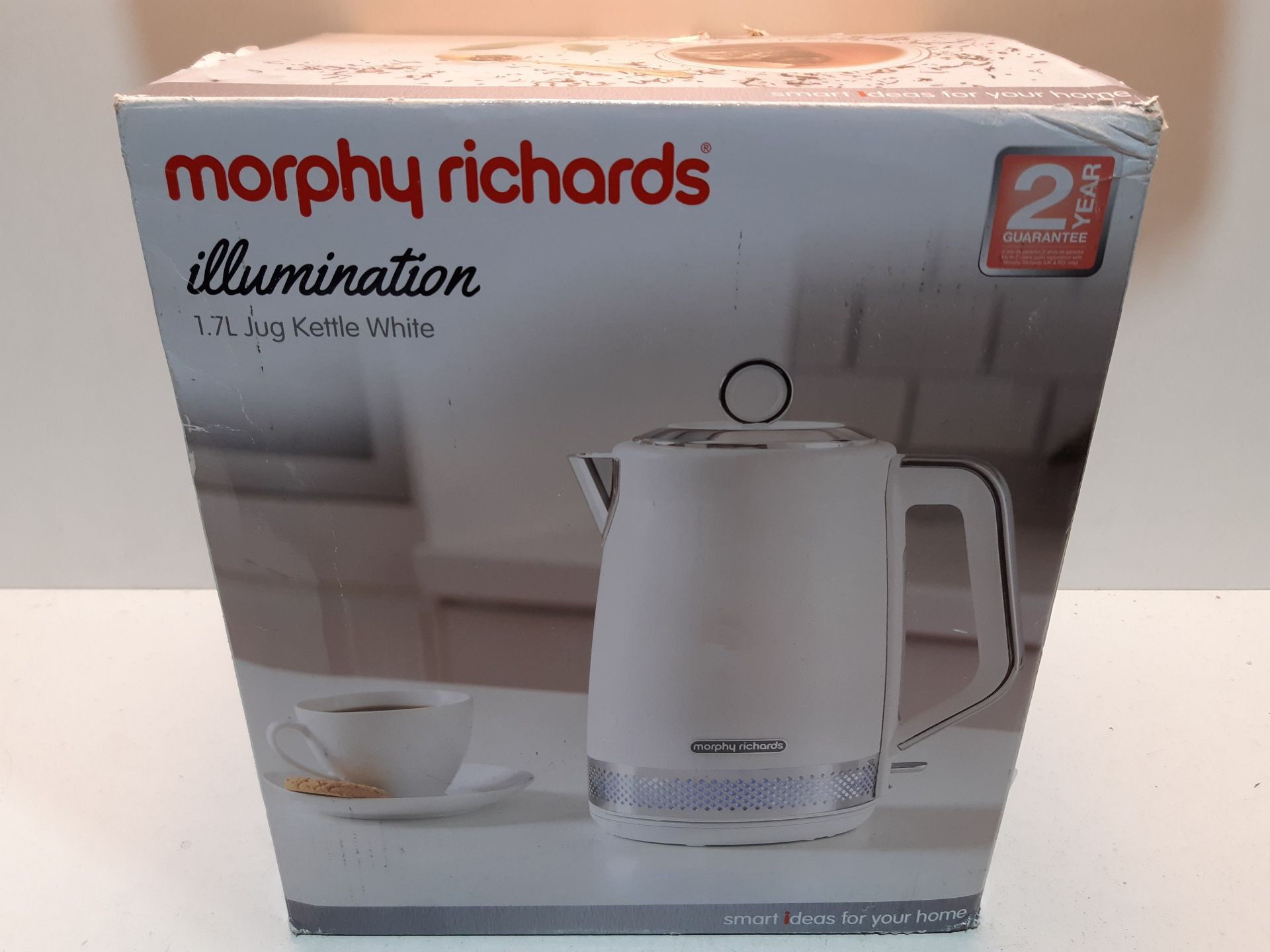 RRP £38.99 Morphy Richards 108021 Illumination Jug Kettle, 1.7 liters, White