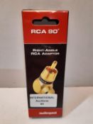 RRP £10.95 AudioQuest 90 Degree RCA male to RCA female adapter