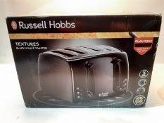 RRP £37.77 Russell Hobbs 21651 Textures 4-Slice Toaster 21651-Black, Plastic, Black