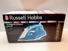 RRP £20.99 Russell Hobbs Supreme Steam Traditional Iron 23061, 2400 W, White/Blue