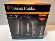RRP £21.39 Russell Hobbs Textures Plastic Kettle 21271, 1.7 L, 3000 W - Black