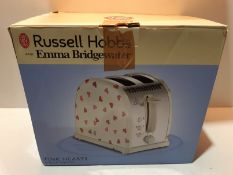 RRP £55.00 Russell Hobbs 28340 Emma Bridgewater Pink Hearts 2 Slice Toaster