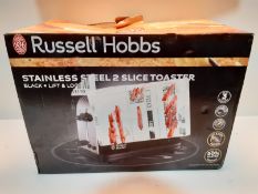 RRP £25.00 Russell Hobbs 23331 Stainless Steel 2 Slice Toaster, Black
