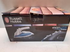 RRP £14.95 Russell Hobbs Steam Glide Travel Iron 22470, 760 W - White and Blue