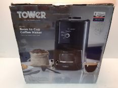 RRP £59.99 Tower T13005 Bean to Cup Filter Coffee Maker with Coarse