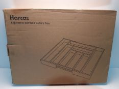 RRP £21.97 Harcas Bamboo Cutlery Tray. 6-8 Compartment Utensil