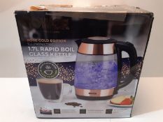 RRP £39.99 Tower T10040RG 3000W 1.7L Cordless Glass Jug Kettle, Rose Gold - Brand New