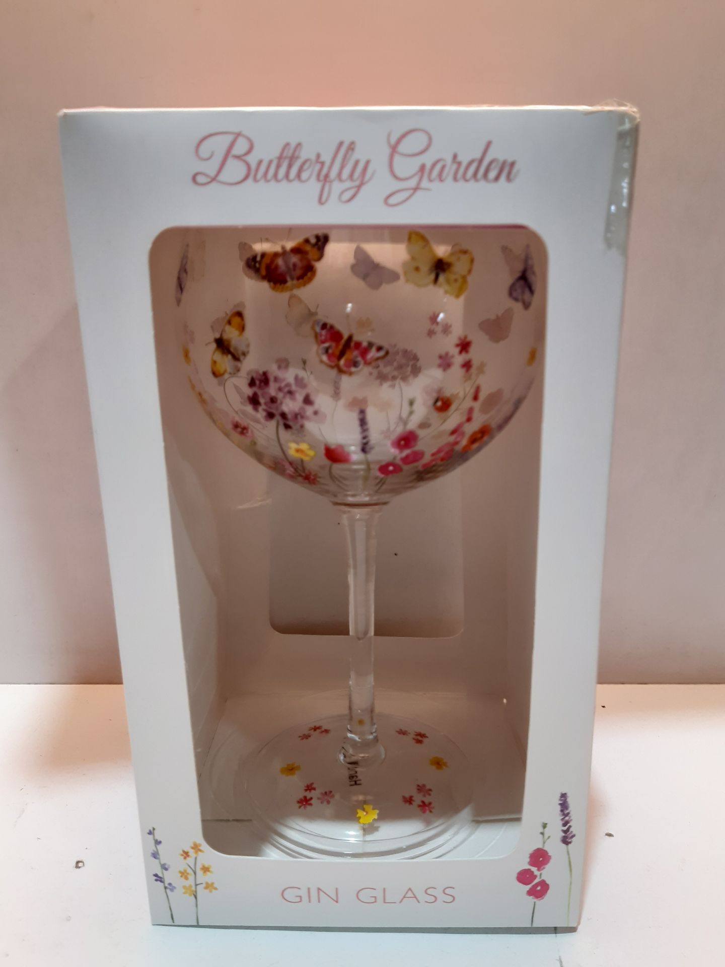 RRP £14.89 The Leonardo Collection Butterfly Garden Large Gin Cocktail Balloon Glass