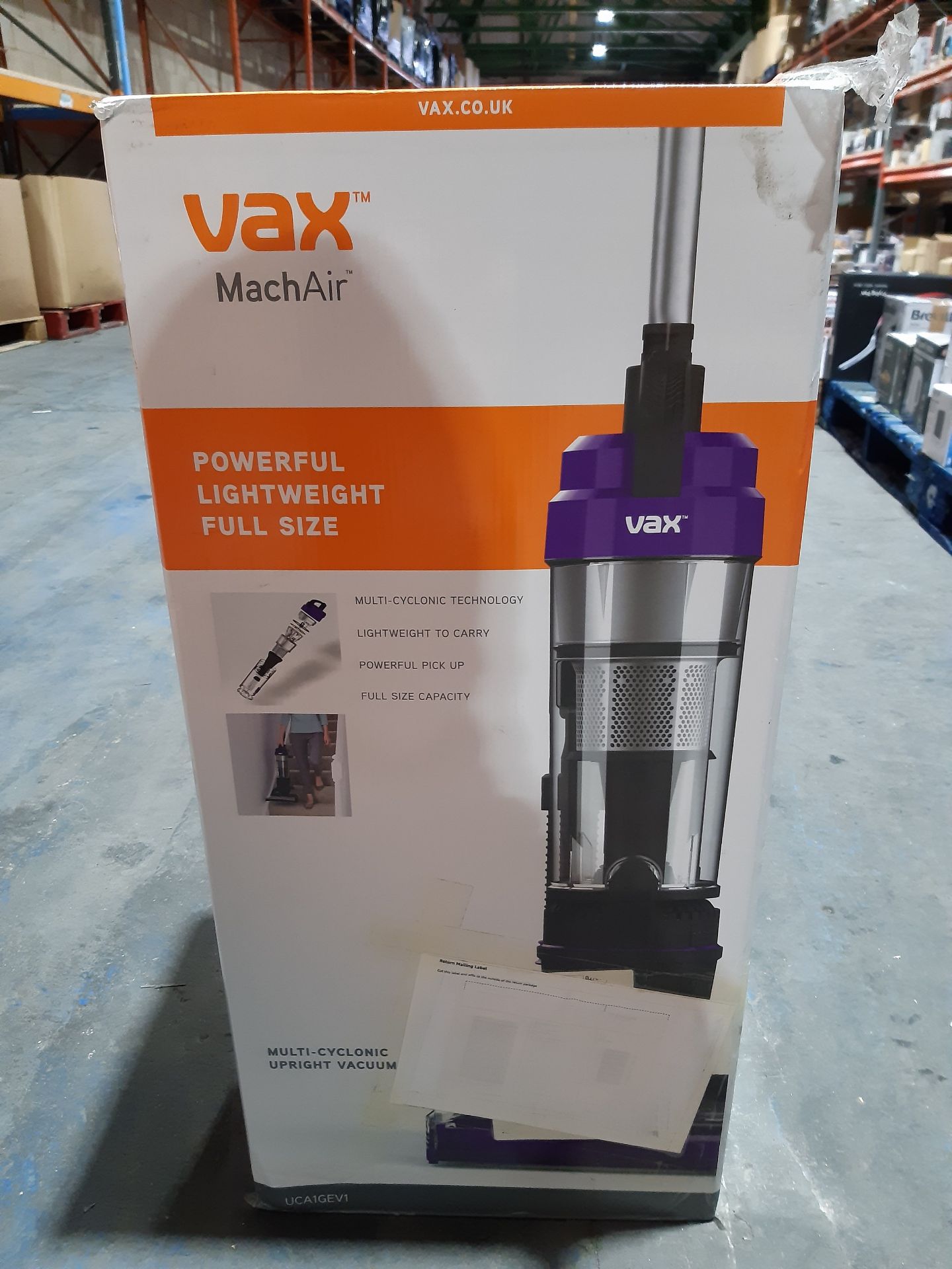 RRP £79.99 Vax UCA1GEV1 Mach Air Upright Vacuum Cleaner, 1.5 Liters, Purple