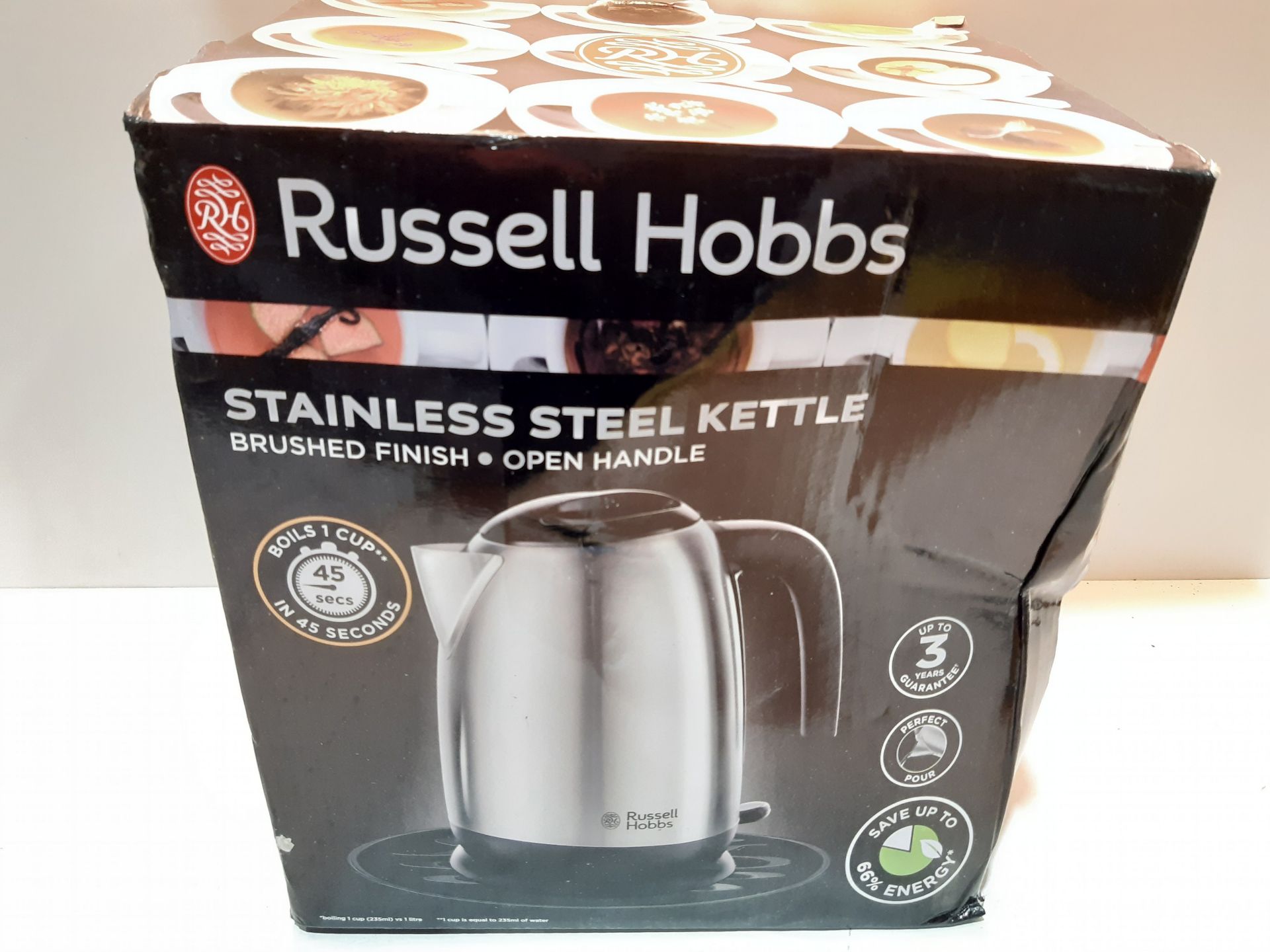 RRP £21.99 Russell Hobbs 23910 Adventure Brushed Stainless Steel Electric Kettle