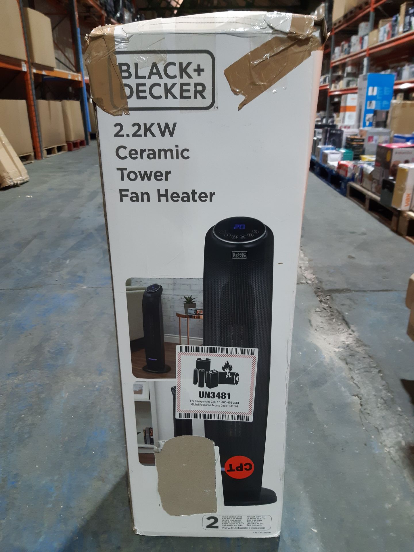 RRP £46.66 Black + Decker BXSH44005GB Ceramic Tower Fan Heater