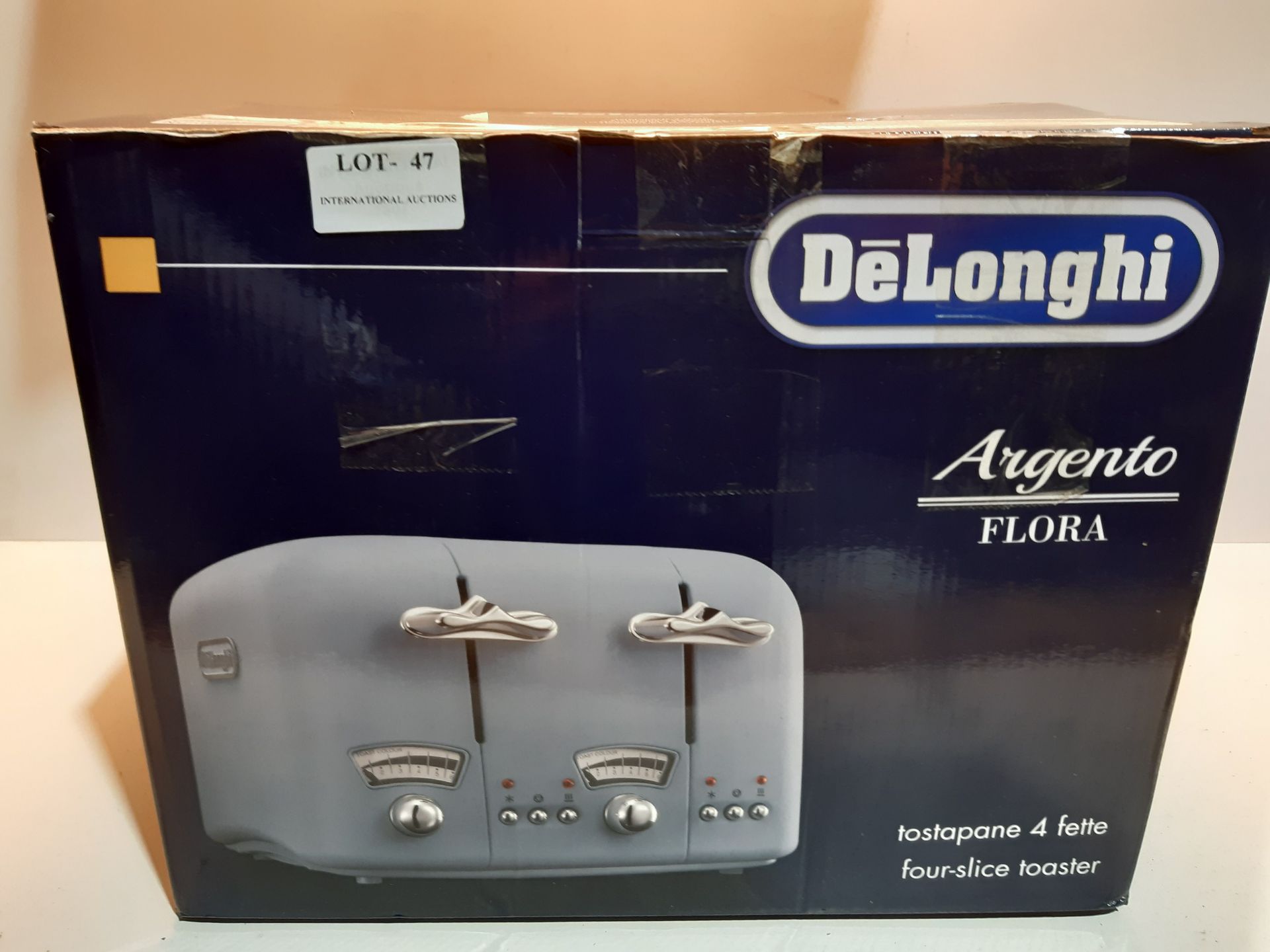 RRP £49.99 De'Longhi Argento Flora CT04.AZ 4 Slice Toaster - Agave Blue