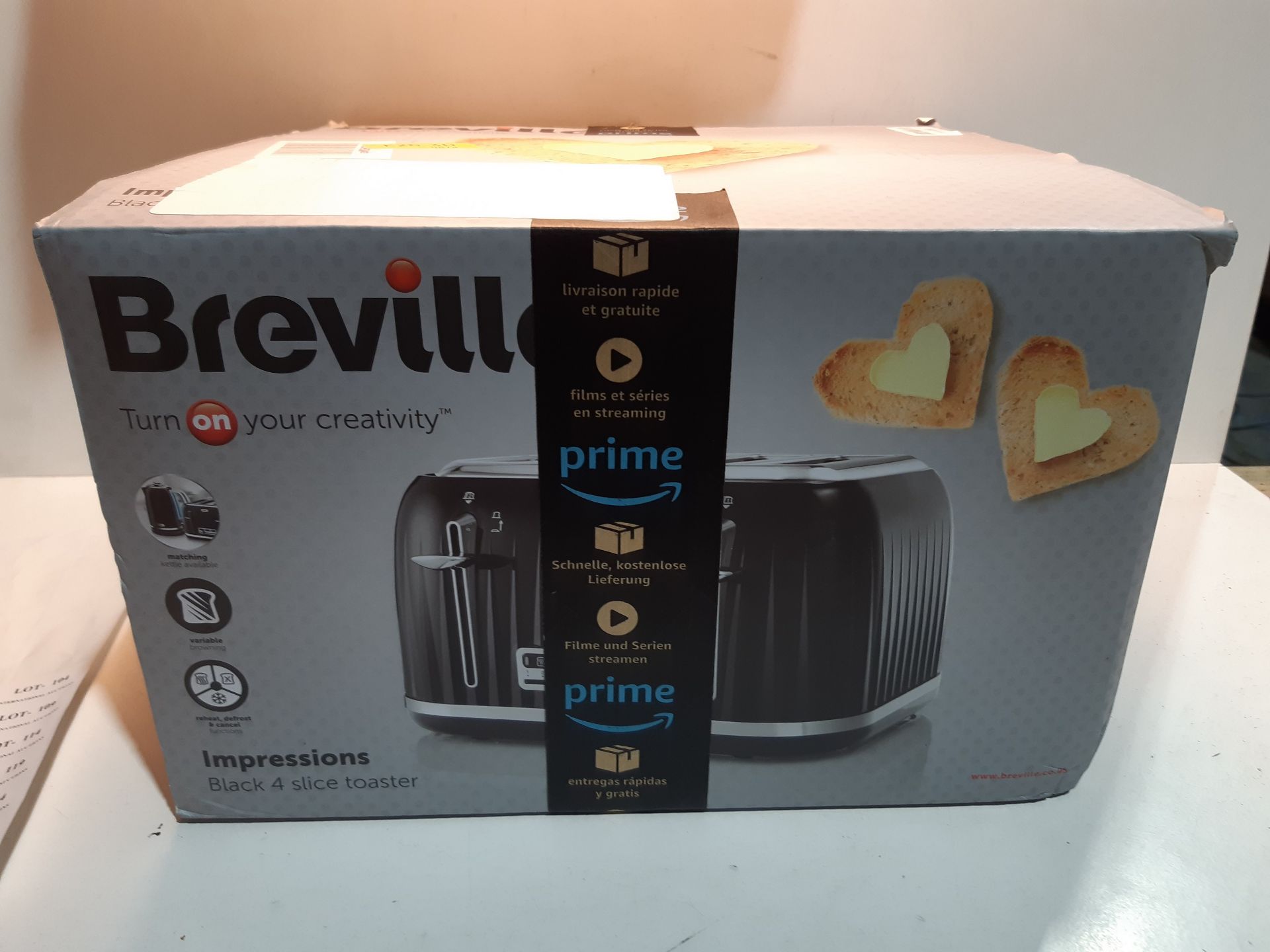 RRP £34.99 Breville VTT476 Impressions 4-Slice Toaster with High-Lift and Wide Slots