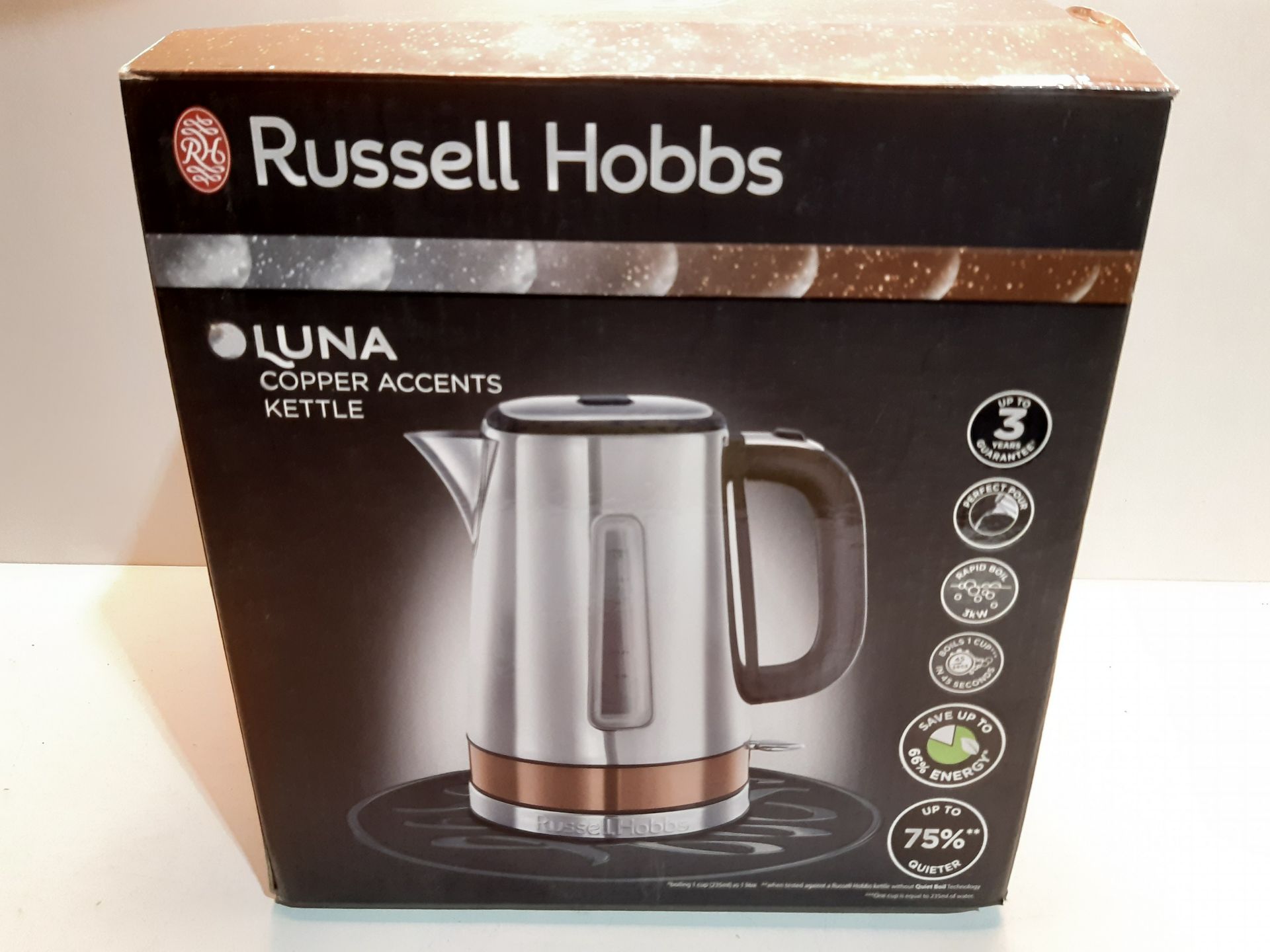RRP £50.00 Russell Hobbs Luna Fast Boil Electric Kettle Cordless