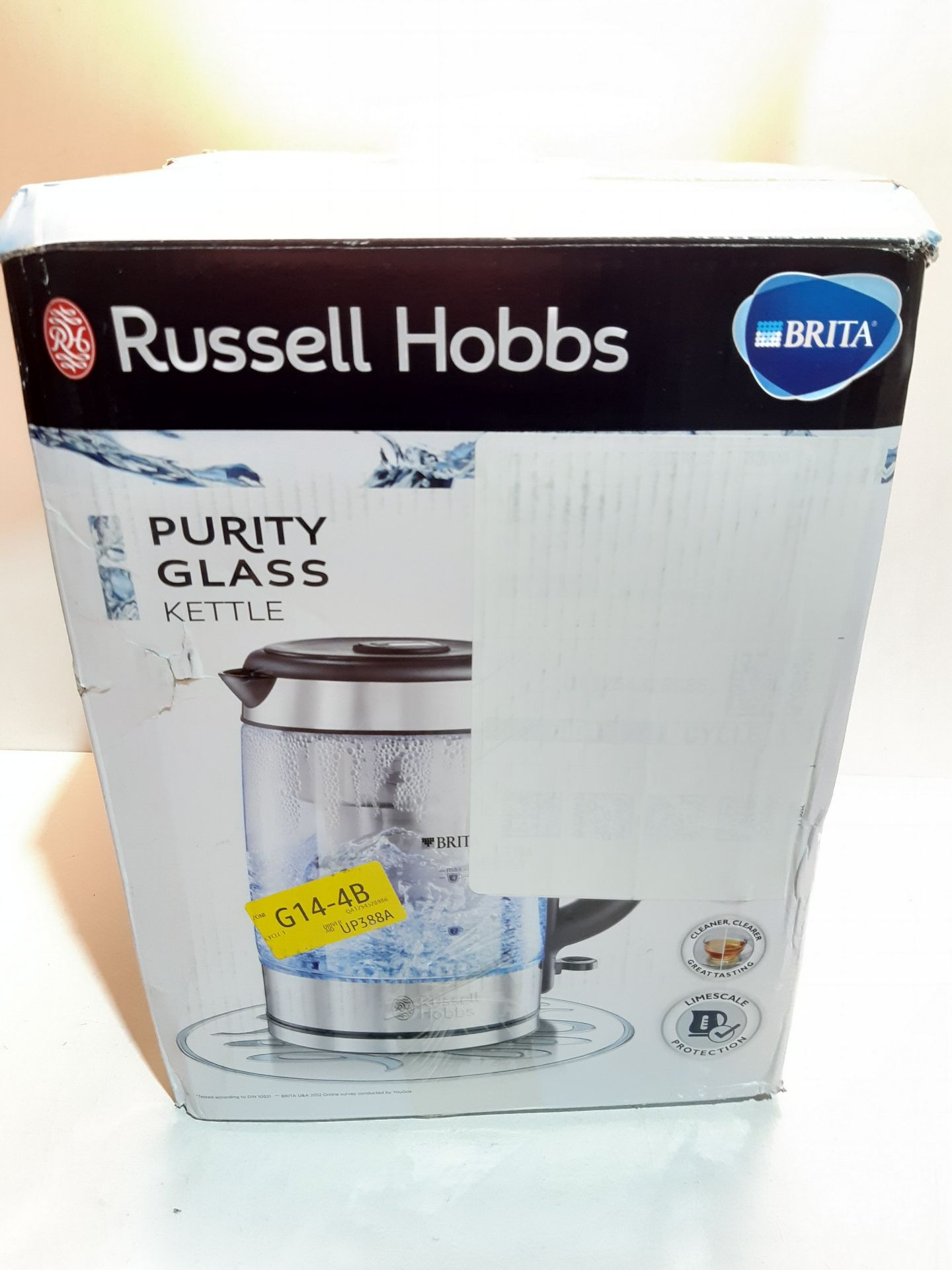 RRP £45.00 Russell Hobbs 20760-10 Brita Purity Glass Kettle