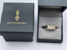 BOXED 9CT YELLOW GOLD GENTS DIAMOND WEDDING BAND ''ANDY'' SIZE- S