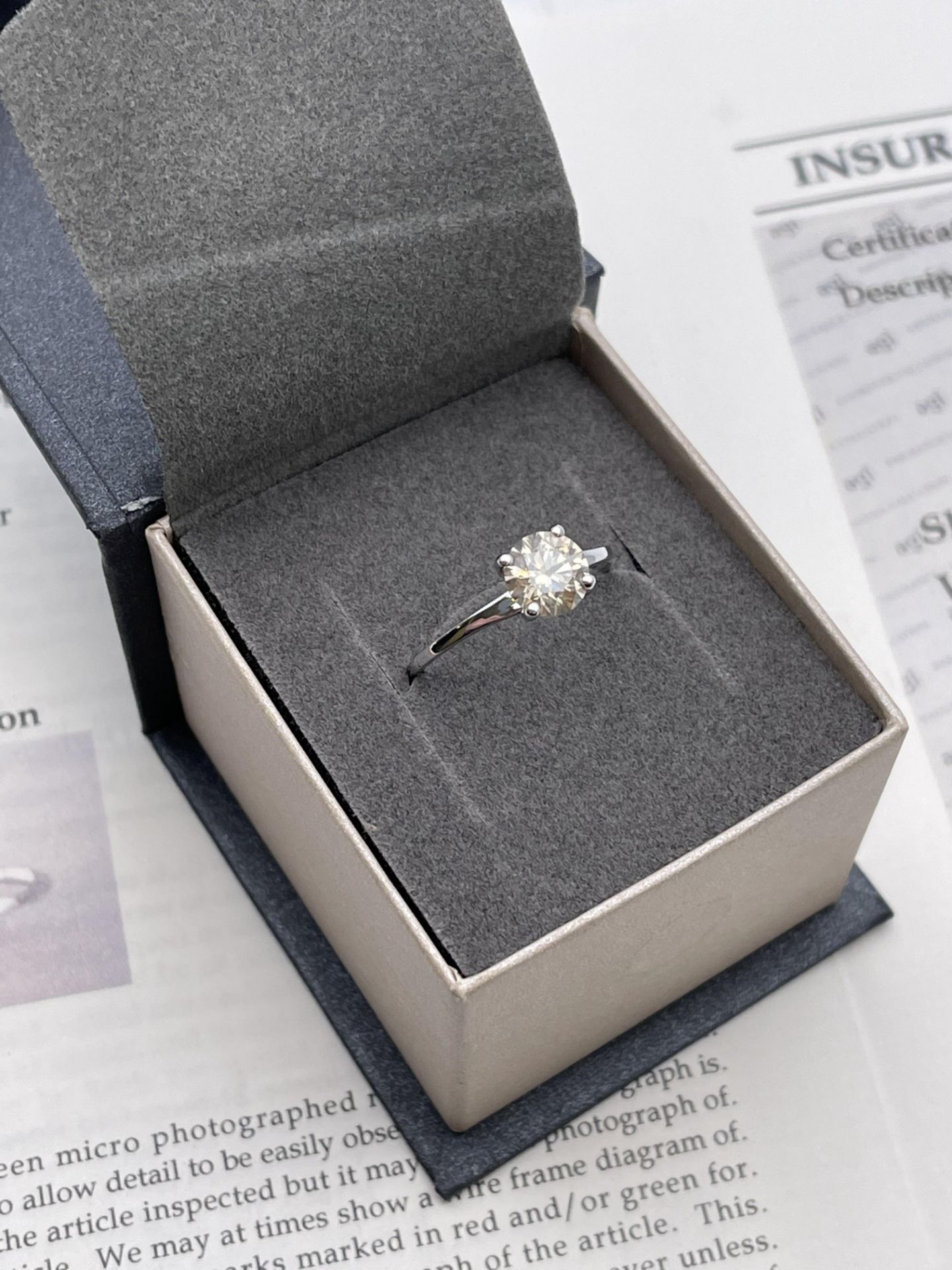 ***£7780.00*** 18CT WHITE GOLD LADIES DIAMOND SOLITAIRE RING, SET WITH ONE BRILLIANT CUT DIAMOND,