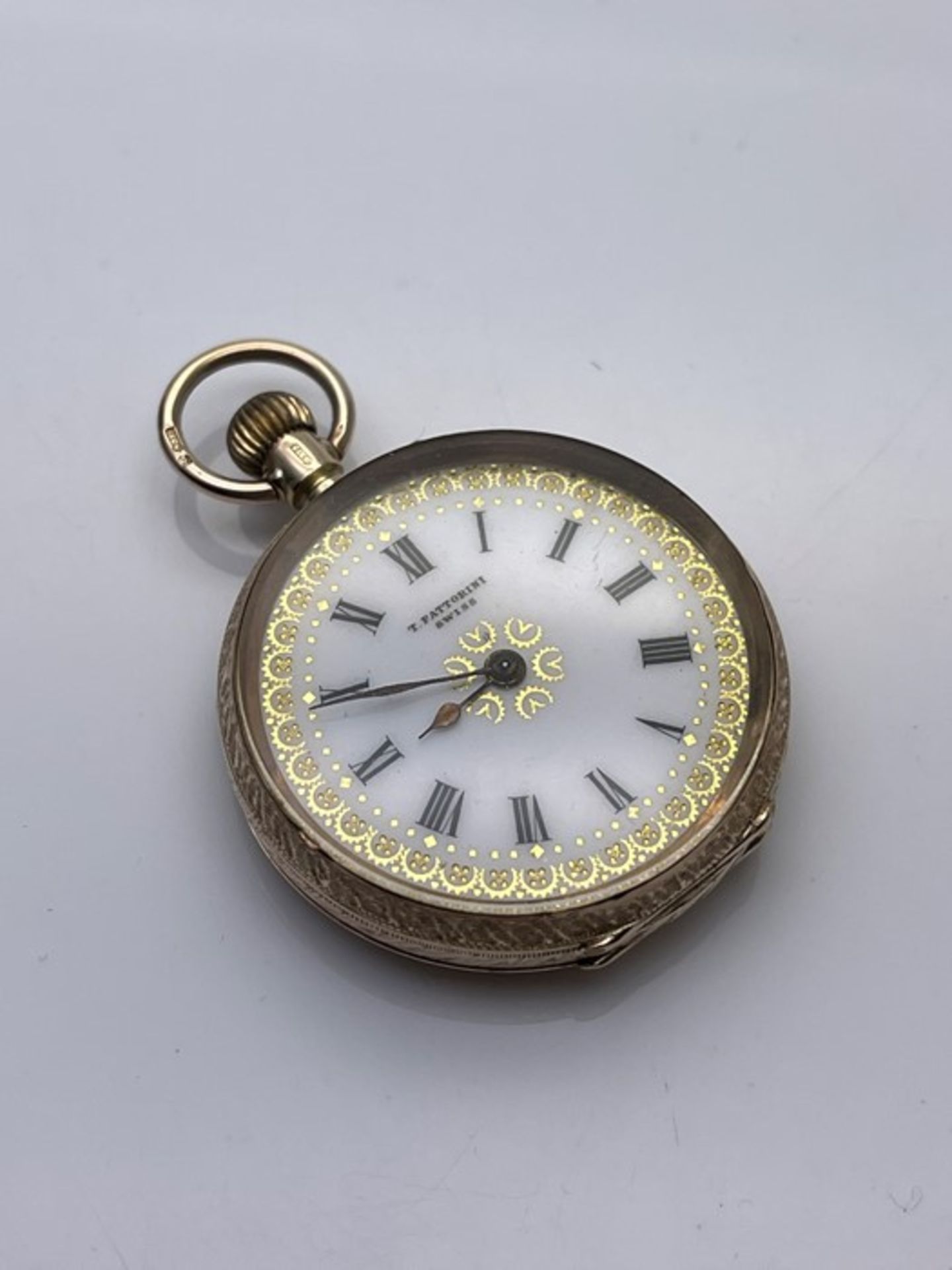 9CT YELLOW GOLD LADIES POCKET WATCH, MADE BY T.FATTORINI SWISS, DOES NOT APPEAR TO BE WORKING ( - Image 2 of 3