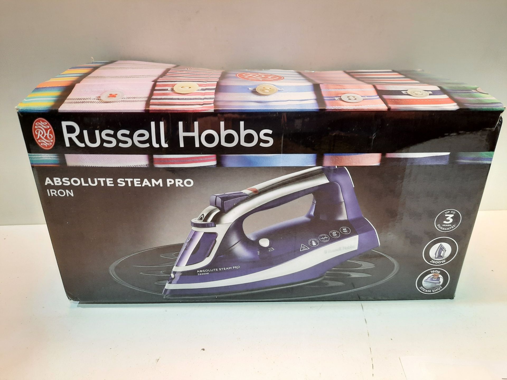 RRP £47.00 Russell Hobbs 25910 Absolute Steam Iron with 160 gram Steam Shot