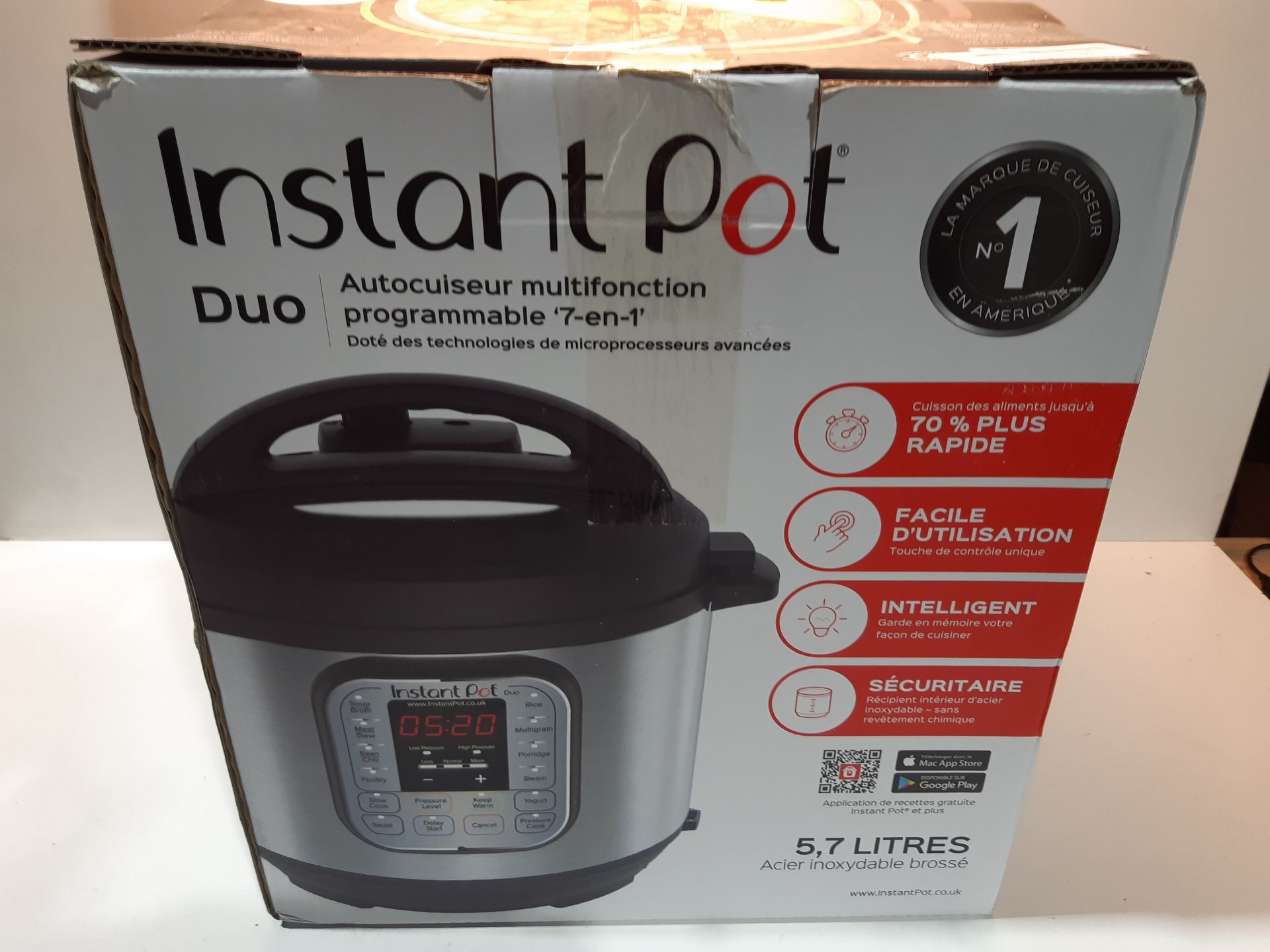 RRP £69.99 Instant Pot Duo 7-in-1 Electric Pressure Cooker