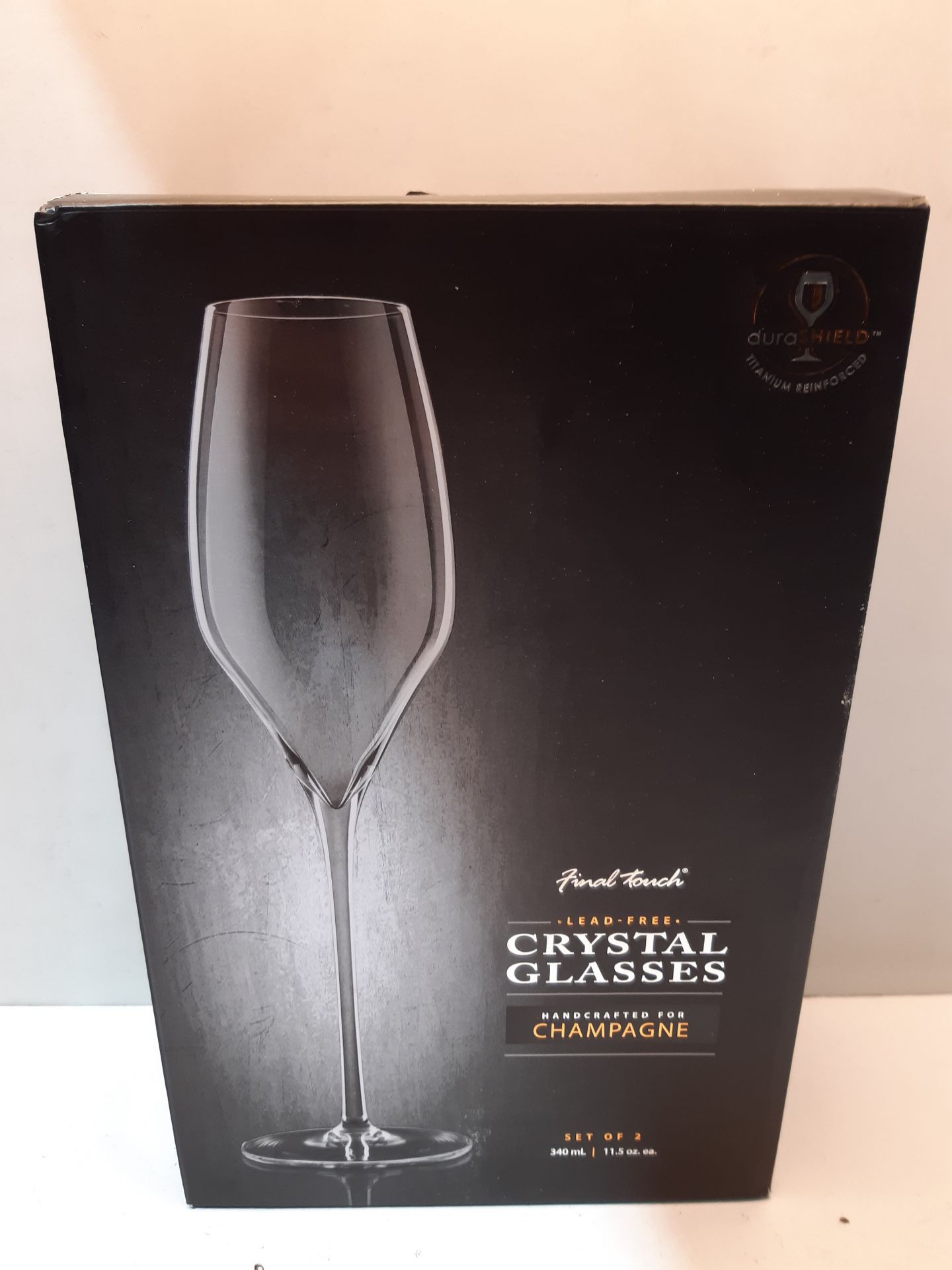 RRP £22.99 Final Touch 100% Lead-free Crystal Champagne Flutes